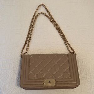 Tan Quilted Purse